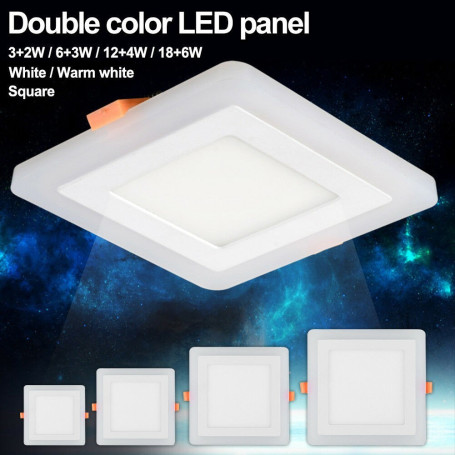 24W 2 Colour Square Surfacemount LED Panel White/Blue